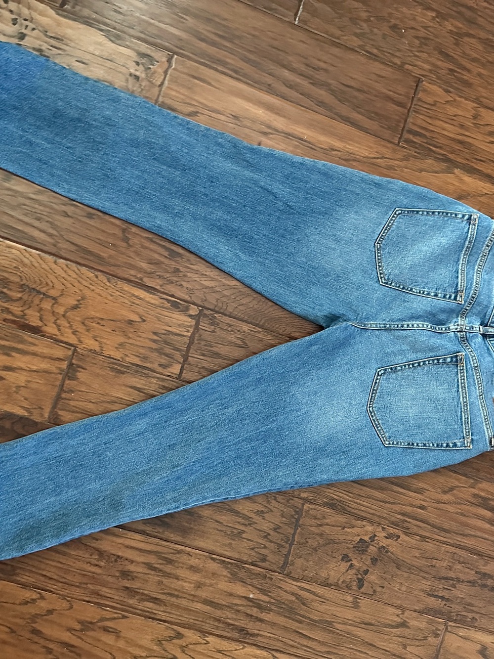 Johnny Was Blue Straight-Leg Jeans with Embroidered Hearts & Peace Motif - Picture 3 of 8